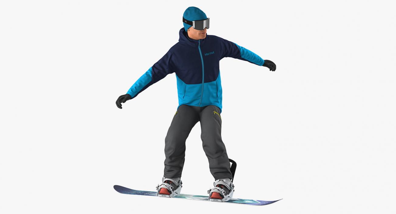 3D Snowboarder Riding Pose model