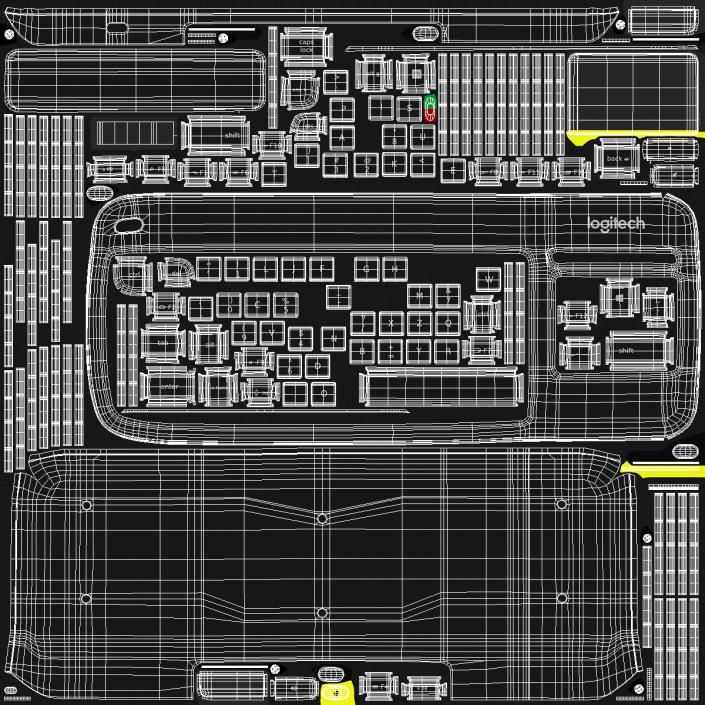 3D Logitech Keyboard K400 Black model