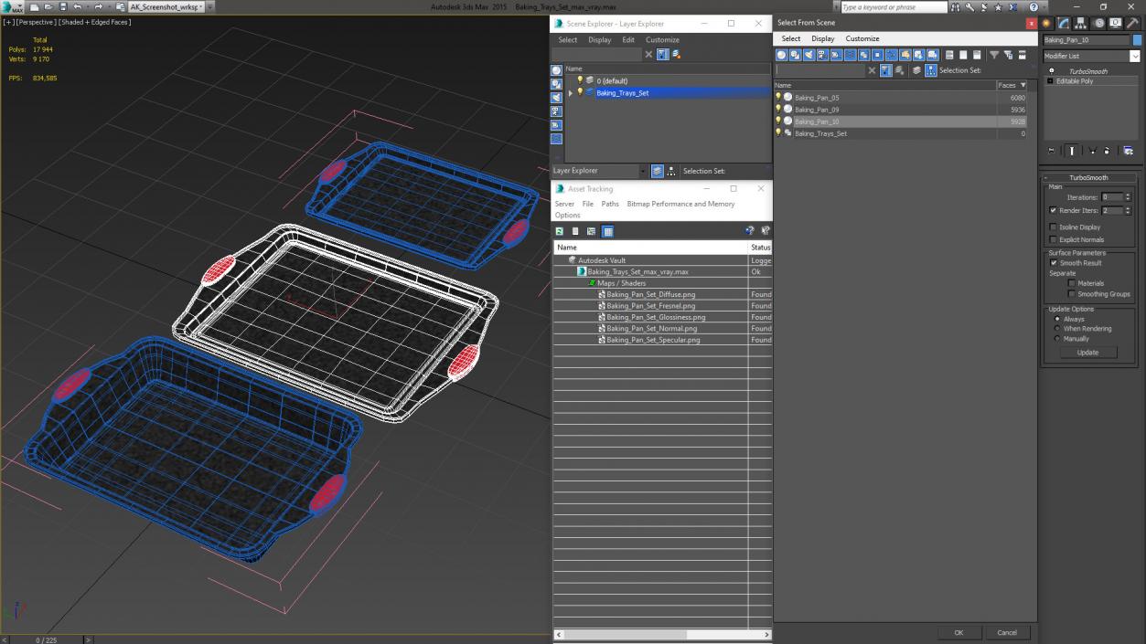 3D Baking Trays Set