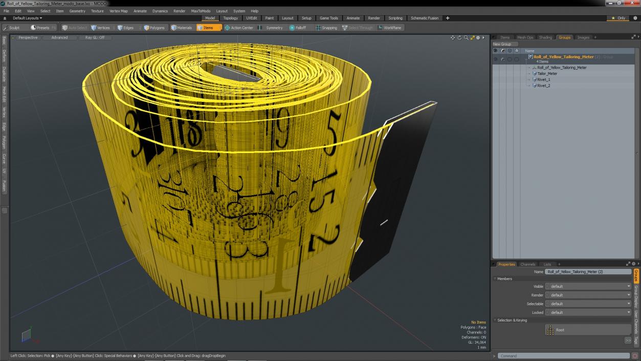 3D model Roll of Yellow Tailoring Meter