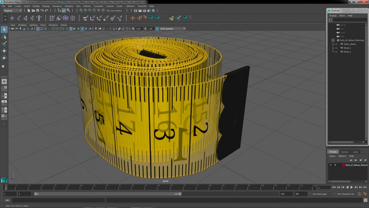 3D model Roll of Yellow Tailoring Meter