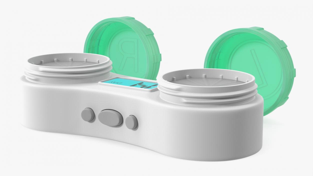 Electronic Contact Lens Case Green Caps 3D model