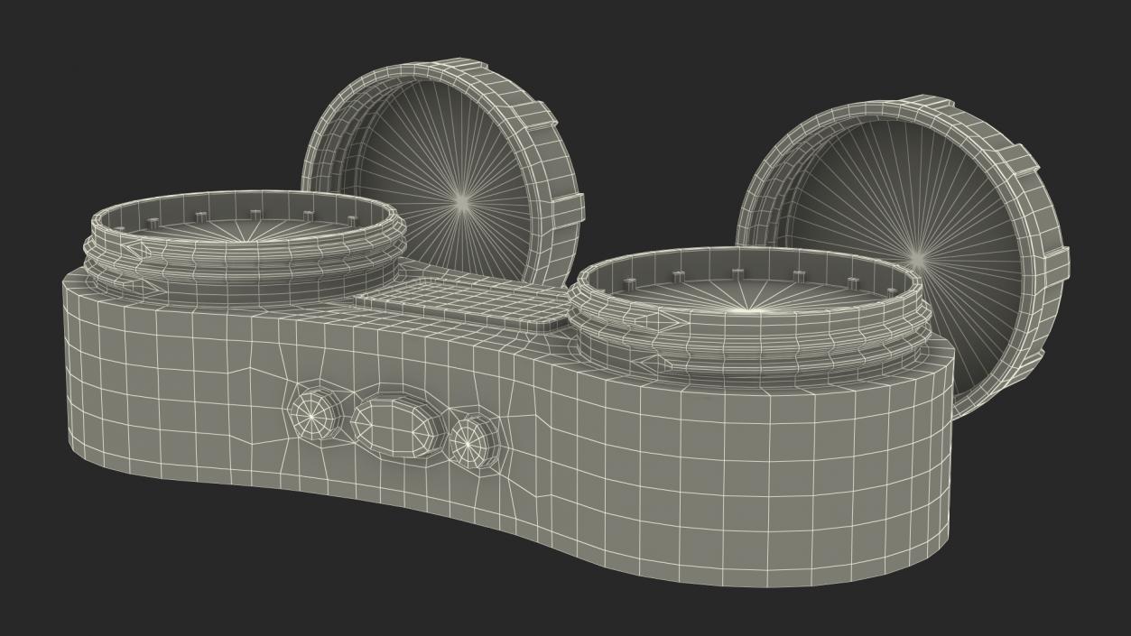 Electronic Contact Lens Case Green Caps 3D model