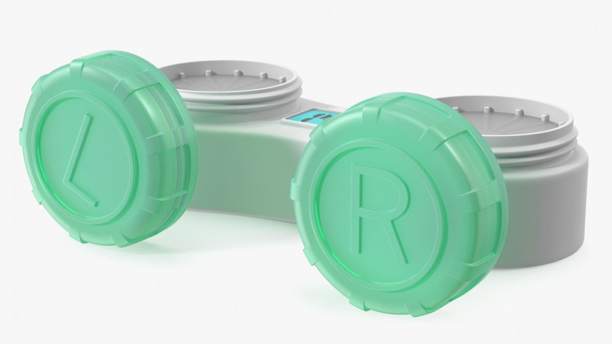 Electronic Contact Lens Case Green Caps 3D model