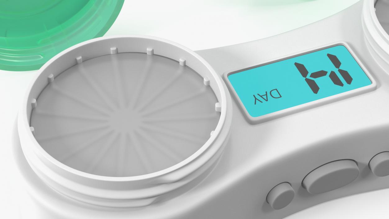 Electronic Contact Lens Case Green Caps 3D model