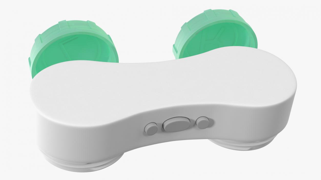 Electronic Contact Lens Case Green Caps 3D model