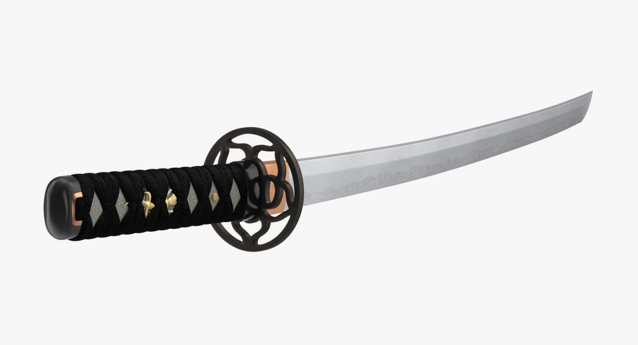 3D model Japanese Short Sword Wakizashi