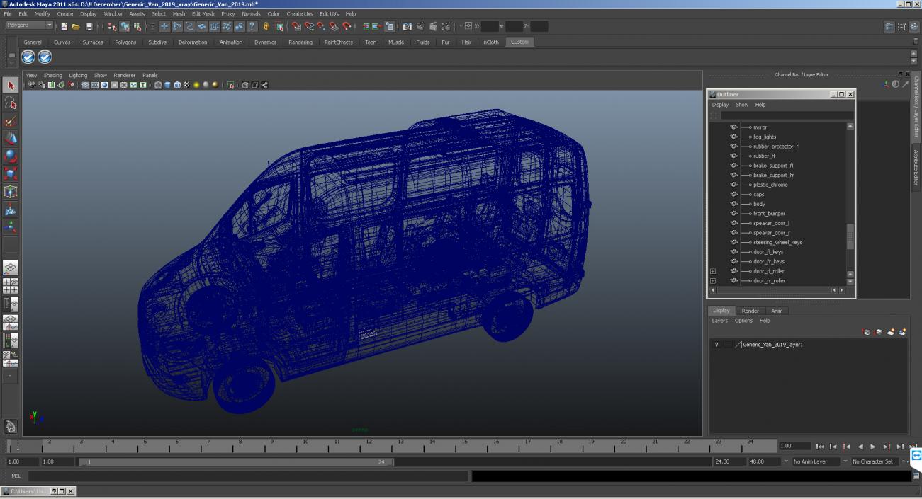 3D Mercedes Sprinter Van 2019