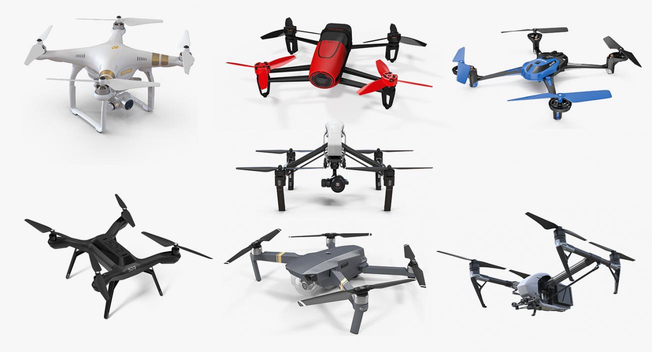 3D model Quadcopter Drones Collection 2