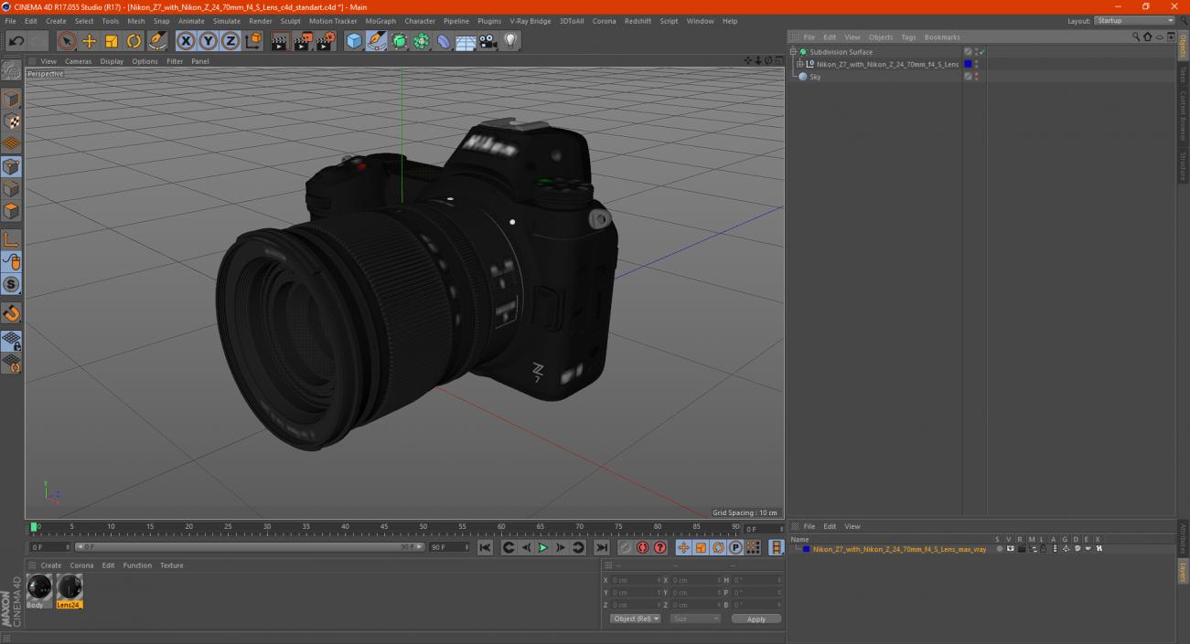 Nikon Z7 with Nikon Z 24 70mm f4 S Lens 3D model