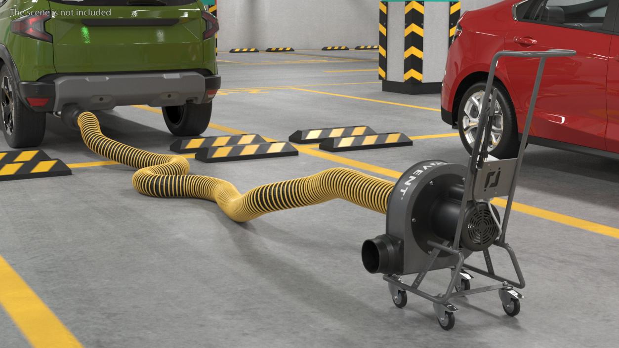 3D FumeCaddie Vehicle Exhaust Extractor Rigged model