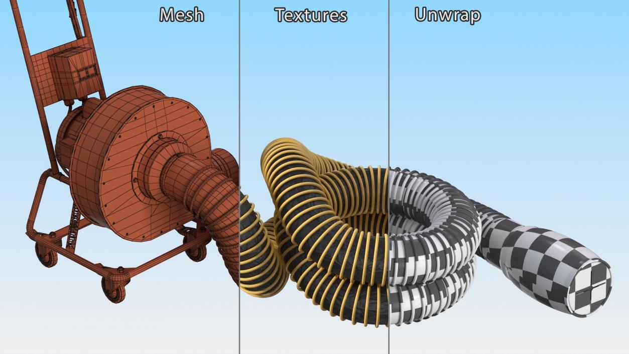 3D FumeCaddie Vehicle Exhaust Extractor Rigged model