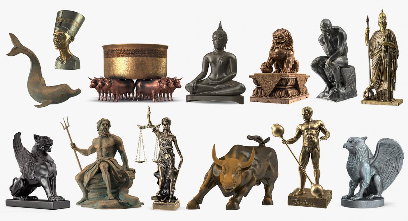 3D Bronze Sculptures Collection 11