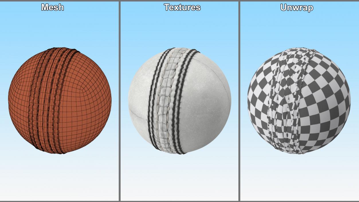 Cricket Ball White Fur 3D