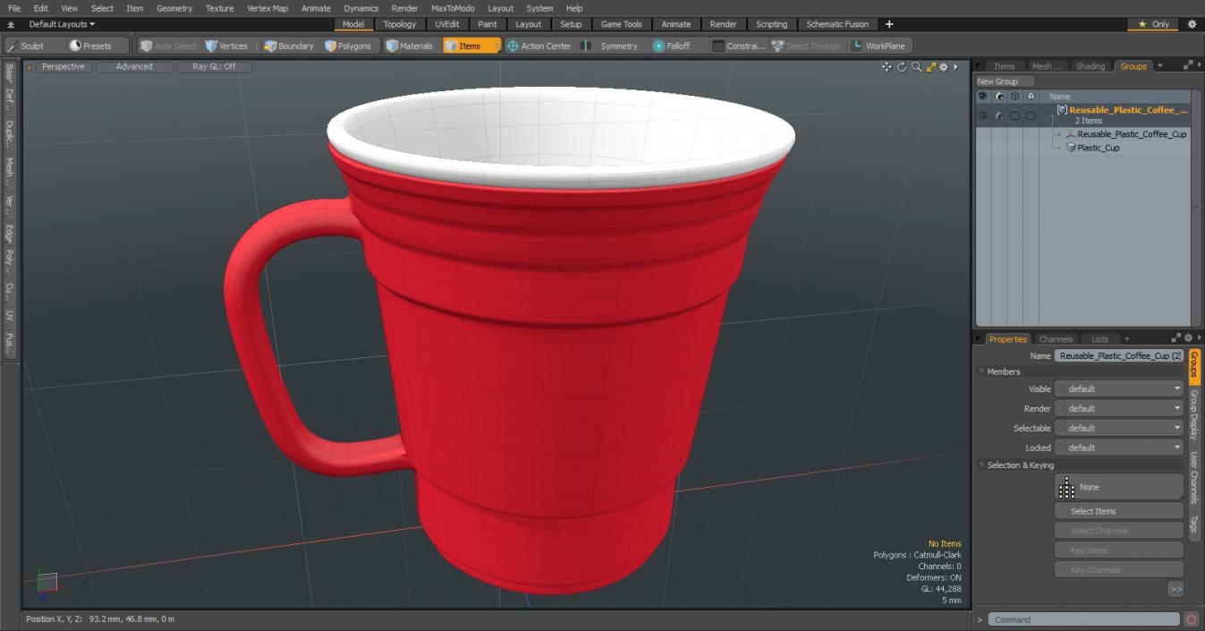 Reusable Plastic Coffee Cup 3D