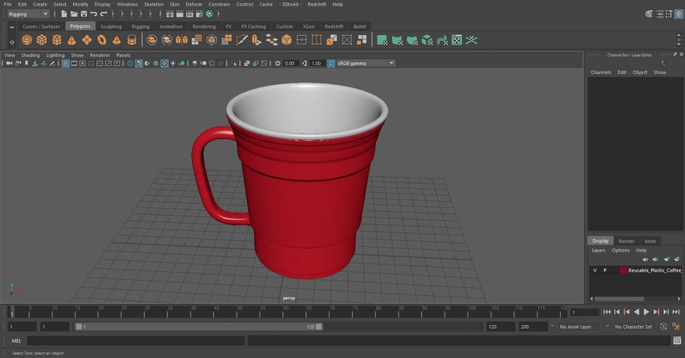 Reusable Plastic Coffee Cup 3D