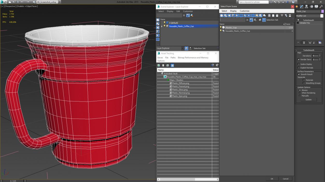 Reusable Plastic Coffee Cup 3D