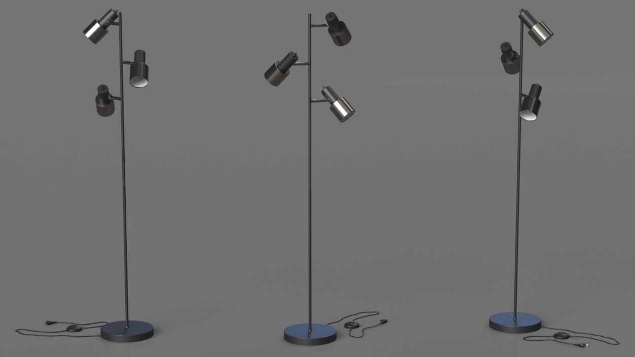 Two Shades Floor Lamp Black 3D