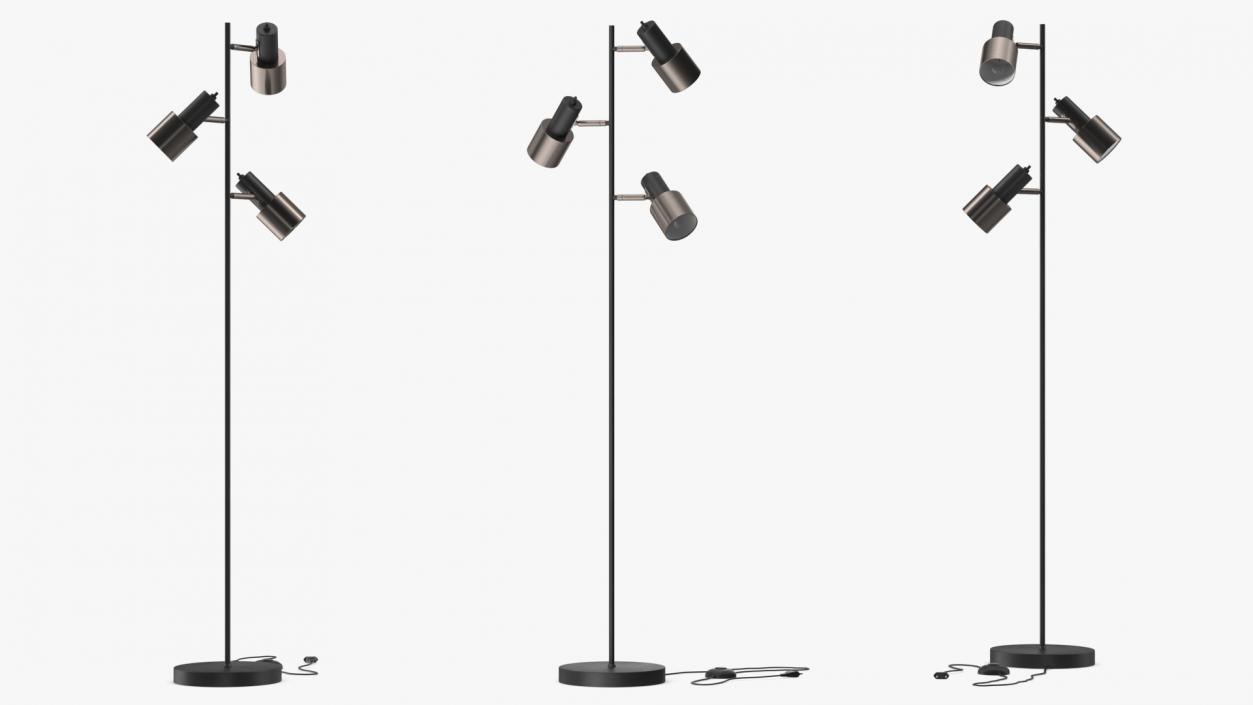 Two Shades Floor Lamp Black 3D