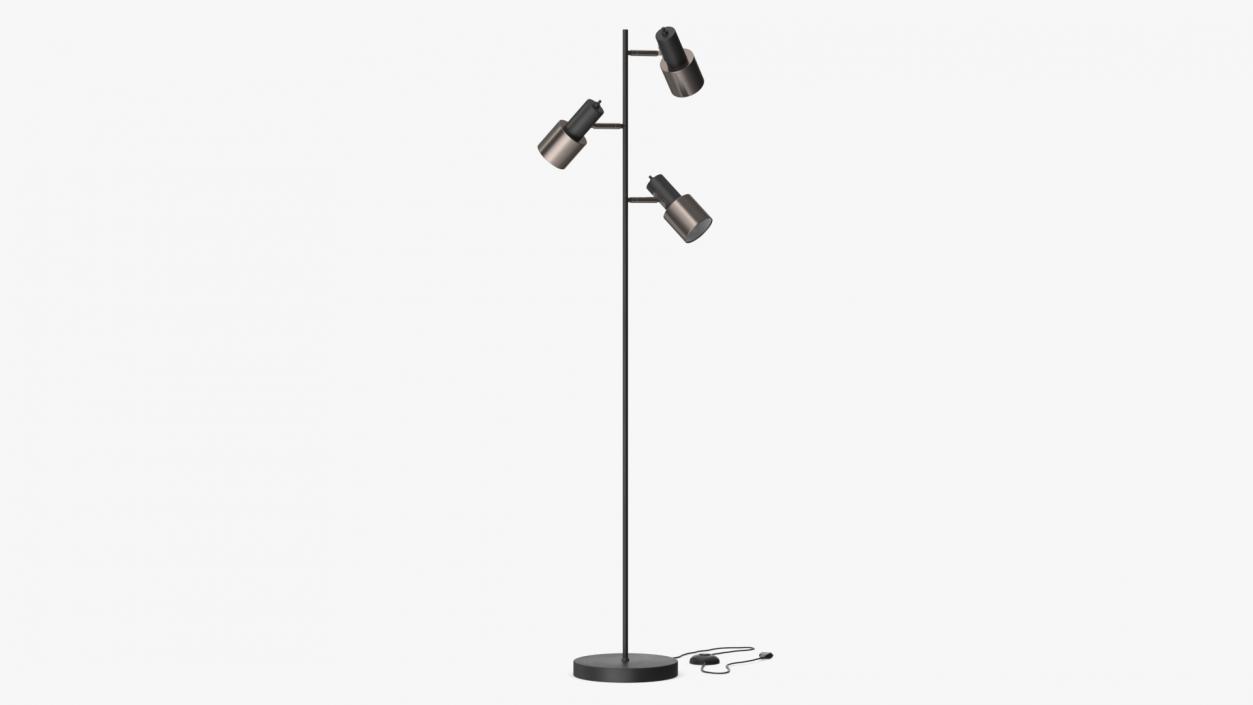 Two Shades Floor Lamp Black 3D