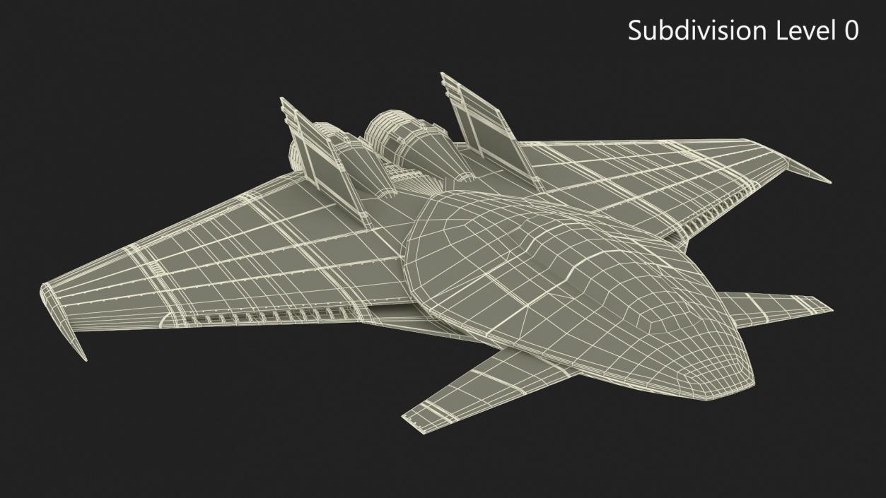 3D Futuristic Stealth Fighter Aircraft Rigged for Cinema 4D 2 model