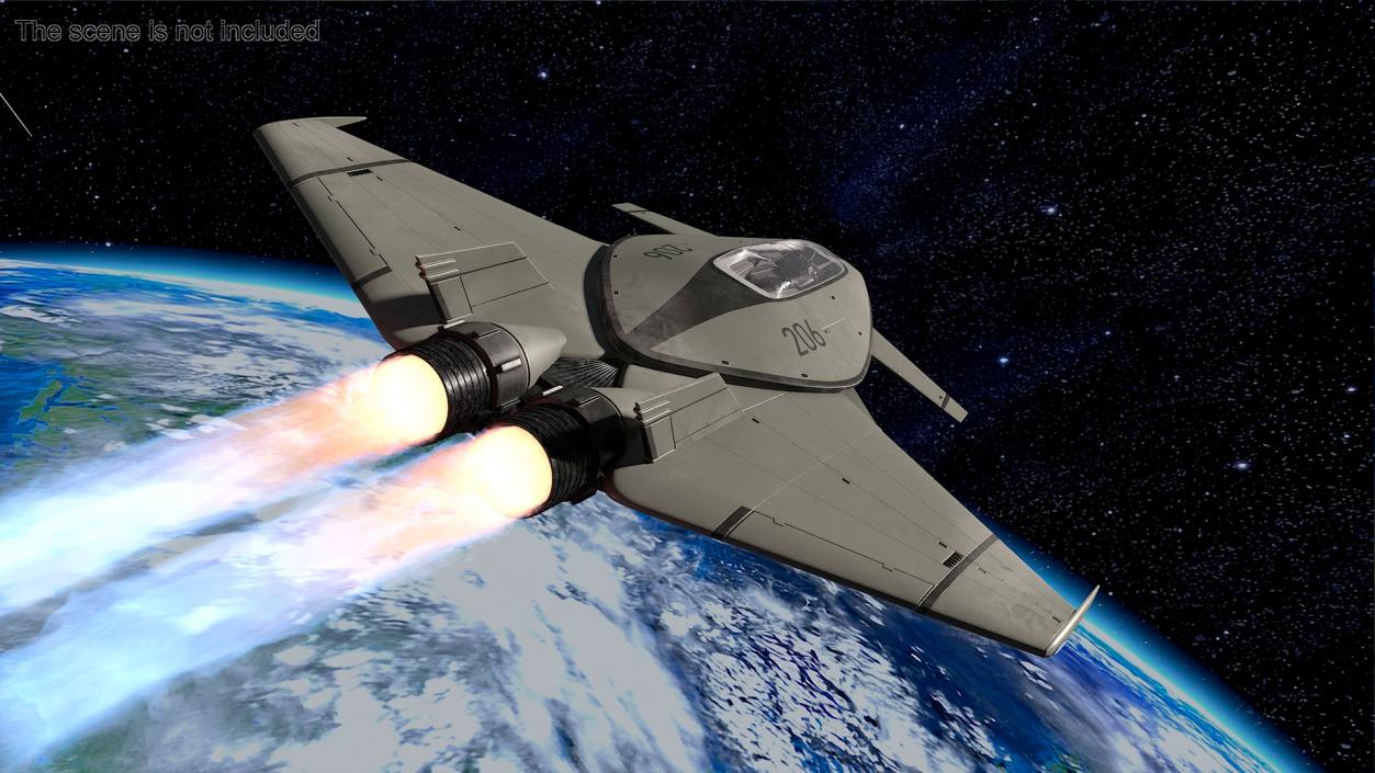 3D Futuristic Stealth Fighter Aircraft Rigged for Cinema 4D 2 model