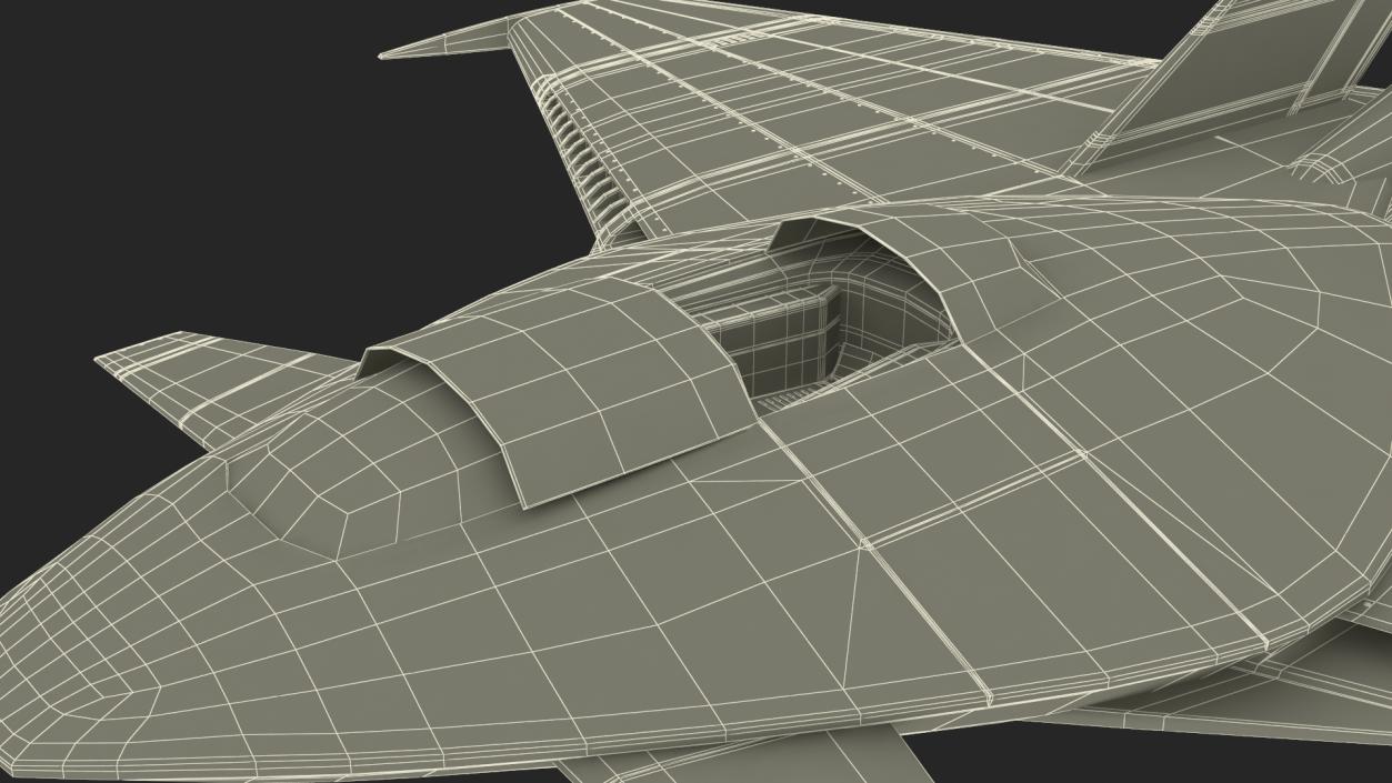 3D Futuristic Stealth Fighter Aircraft Rigged for Cinema 4D 2 model