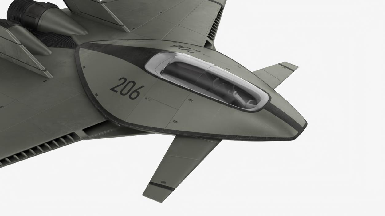 3D Futuristic Stealth Fighter Aircraft Rigged for Cinema 4D 2 model