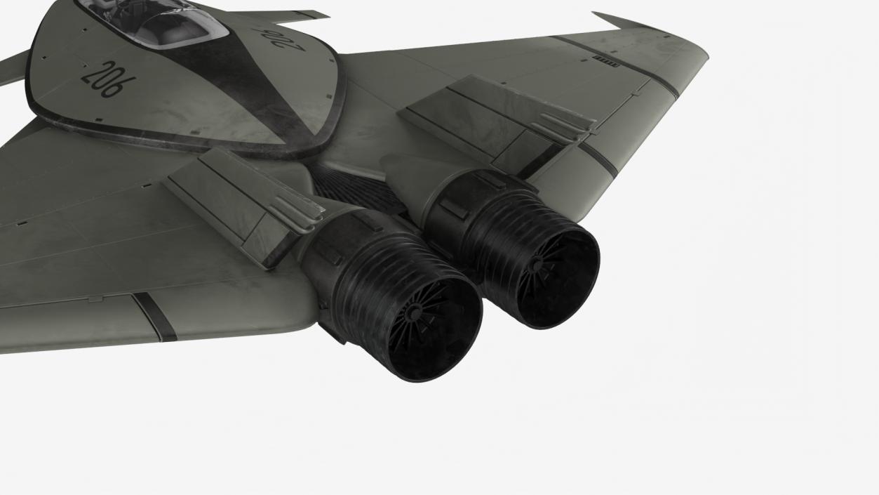 3D Futuristic Stealth Fighter Aircraft Rigged for Cinema 4D 2 model