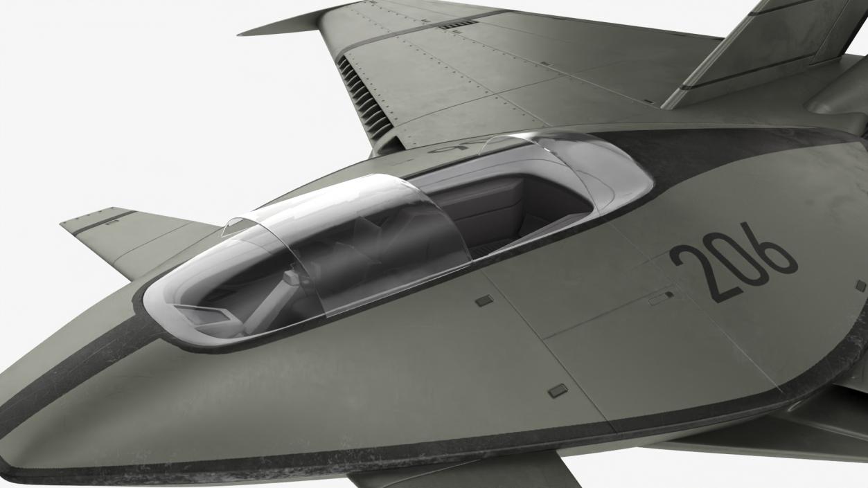 3D Futuristic Stealth Fighter Aircraft Rigged for Cinema 4D 2 model