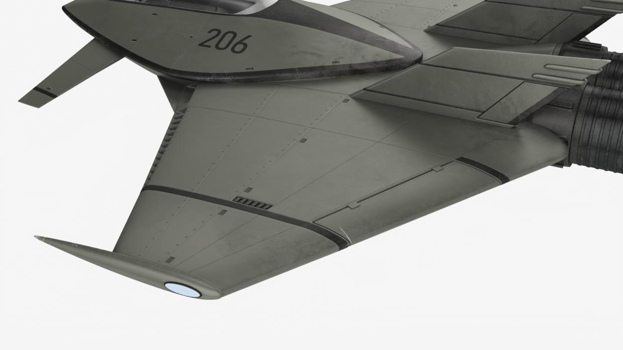 3D Futuristic Stealth Fighter Aircraft Rigged for Cinema 4D 2 model