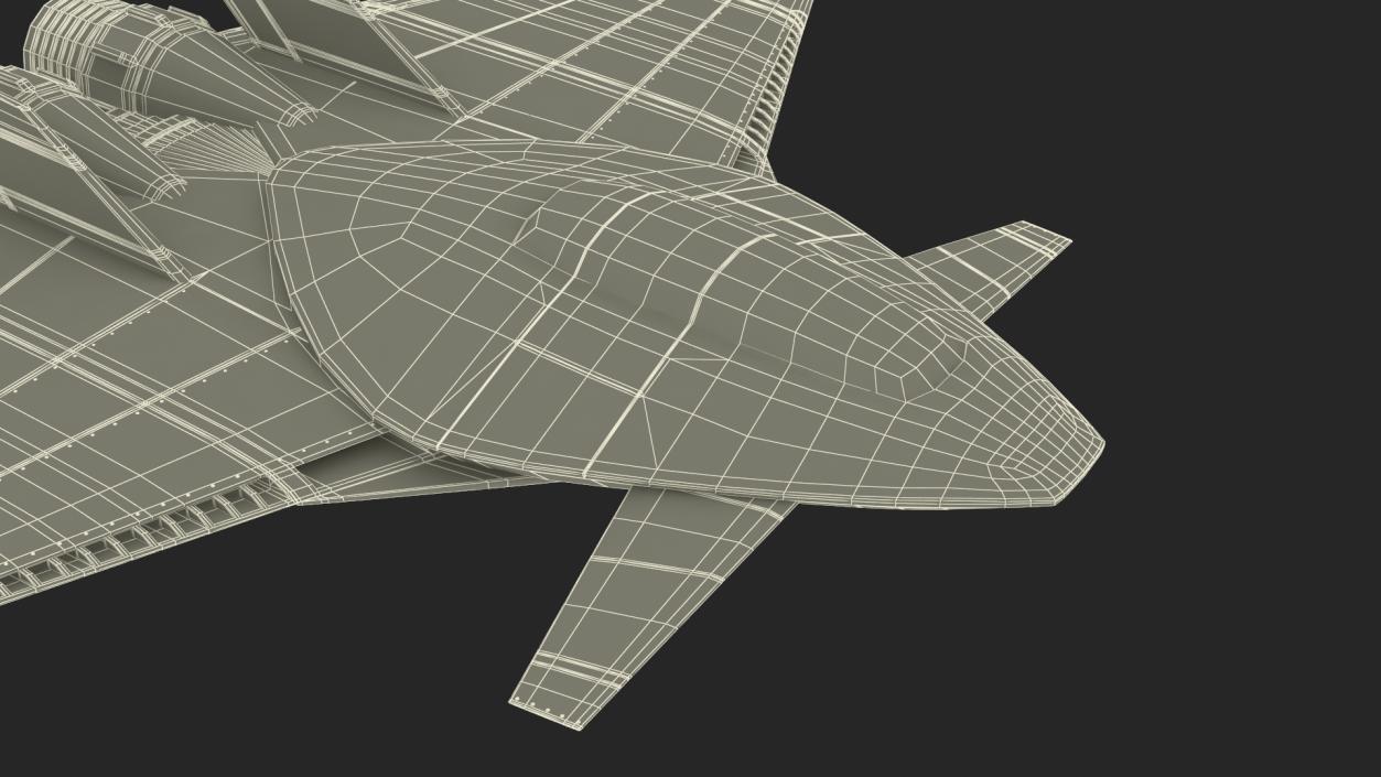 3D Futuristic Stealth Fighter Aircraft Rigged for Cinema 4D 2 model