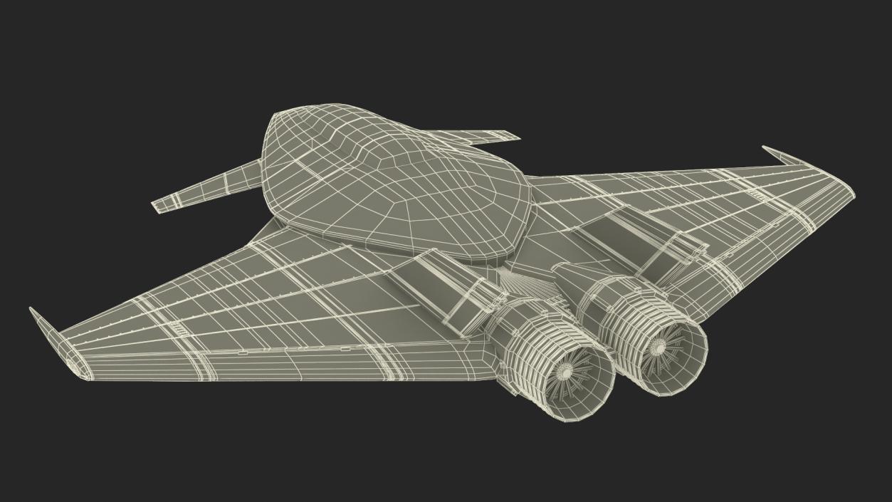 3D Futuristic Stealth Fighter Aircraft Rigged for Cinema 4D 2 model