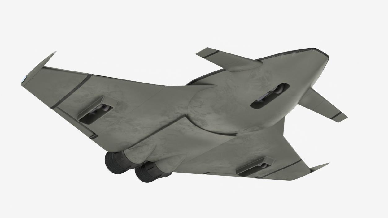 3D Futuristic Stealth Fighter Aircraft Rigged for Cinema 4D 2 model