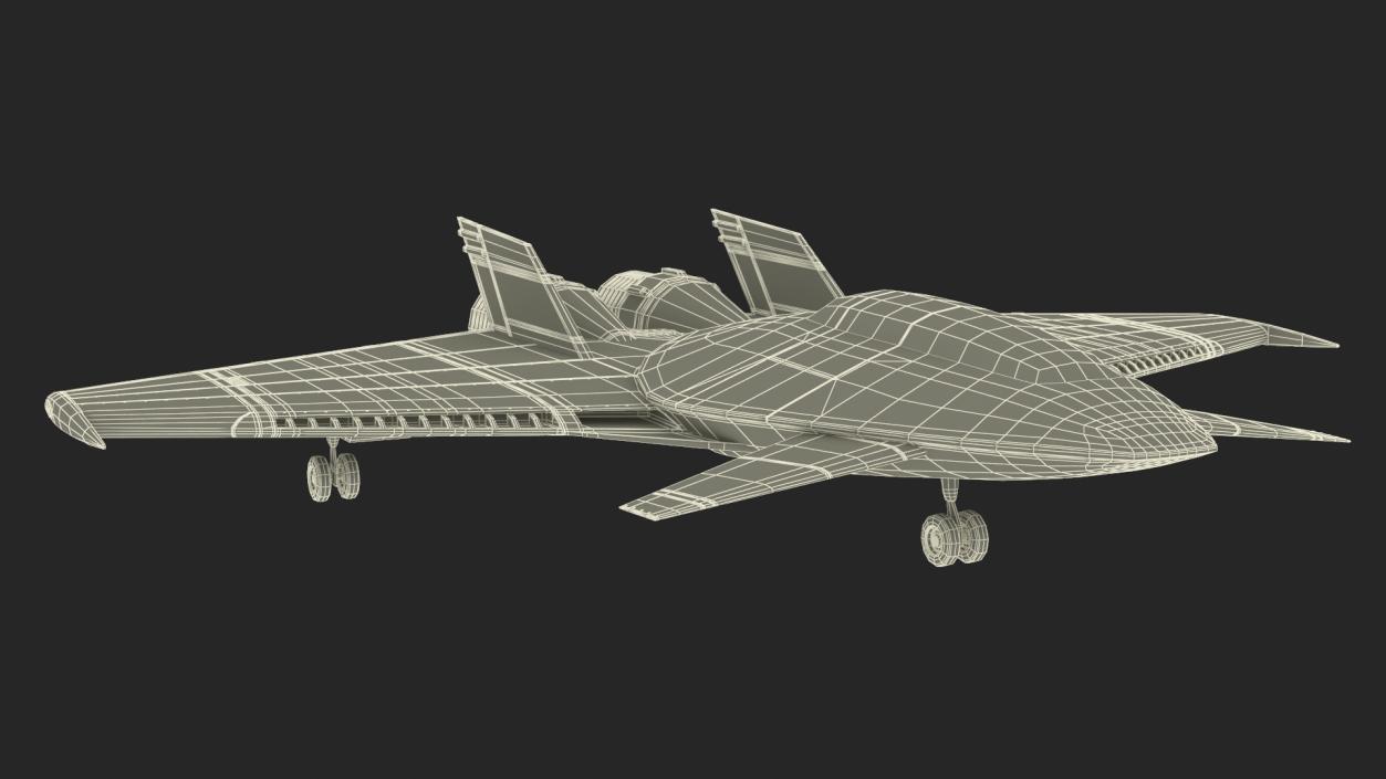 3D Futuristic Stealth Fighter Aircraft Rigged for Cinema 4D 2 model