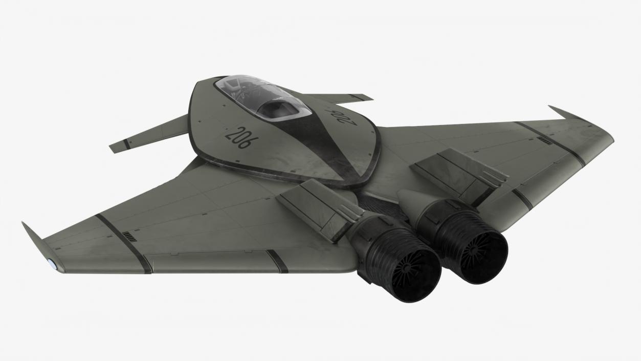 3D Futuristic Stealth Fighter Aircraft Rigged for Cinema 4D 2 model