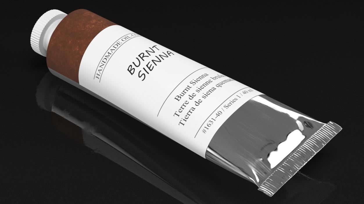 Oil Paint Tube Burnt Sienna 3D