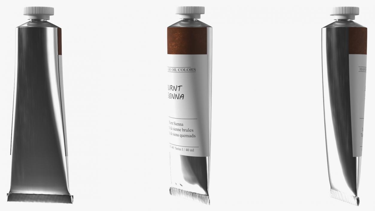 Oil Paint Tube Burnt Sienna 3D