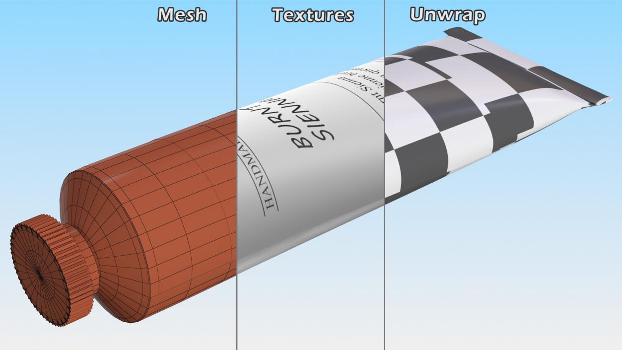 Oil Paint Tube Burnt Sienna 3D