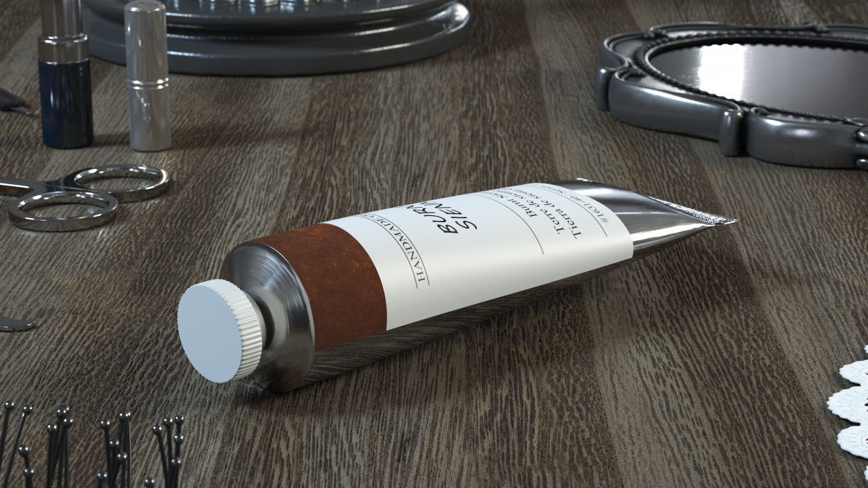 Oil Paint Tube Burnt Sienna 3D