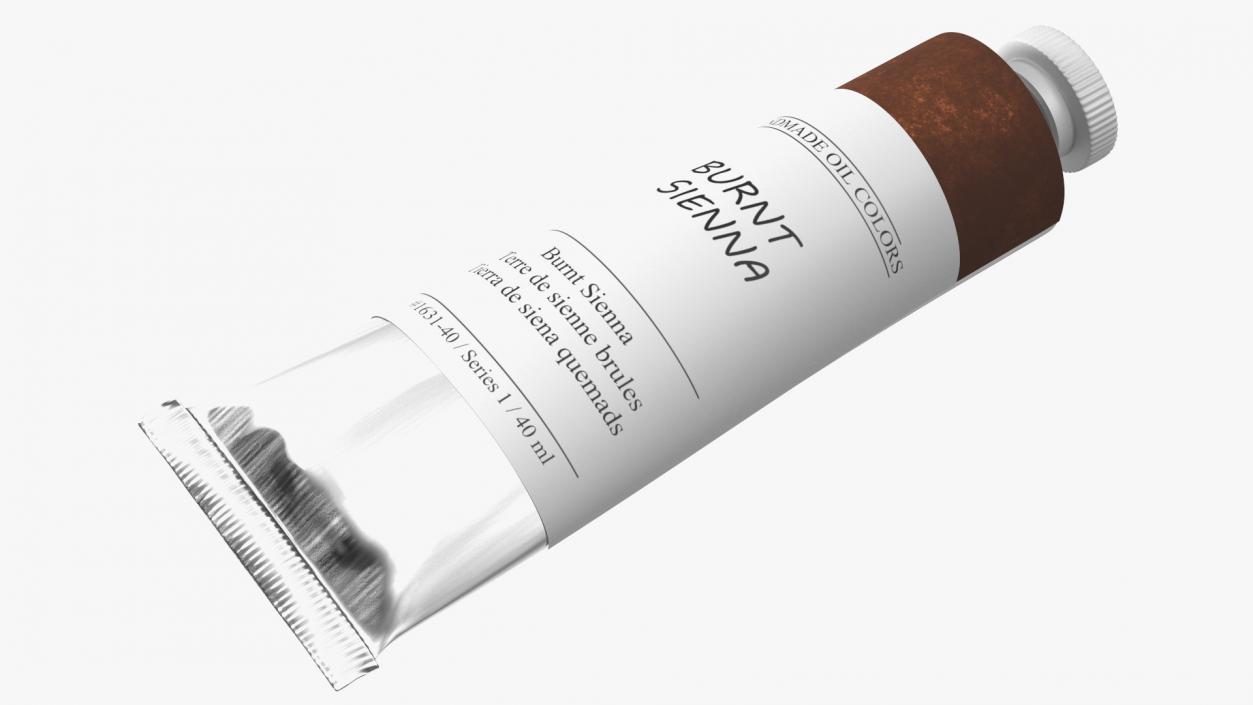 Oil Paint Tube Burnt Sienna 3D