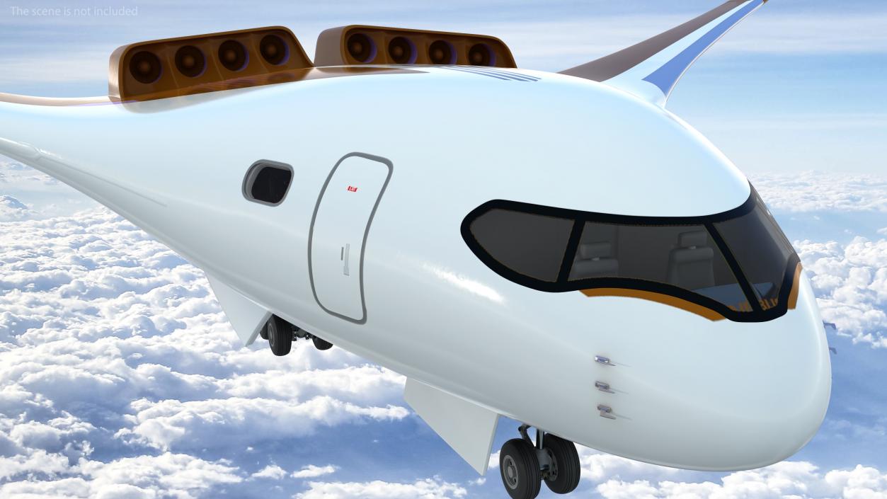 Ecological Aircraft Blended-Wing Body 3D