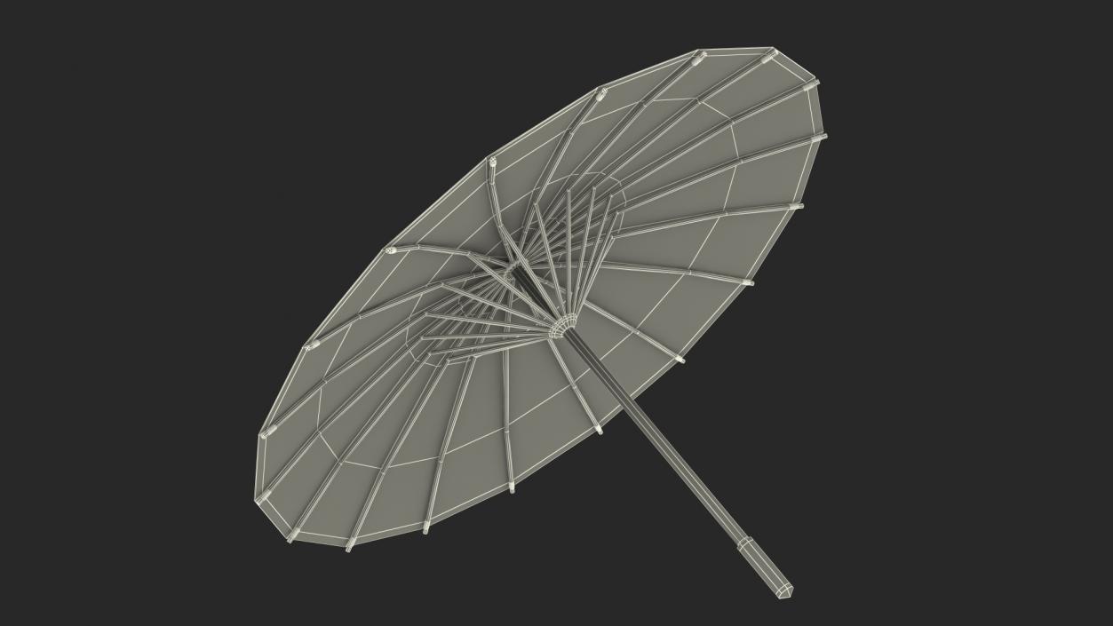 3D Traditional Chinese Oil Paper Umbrella model