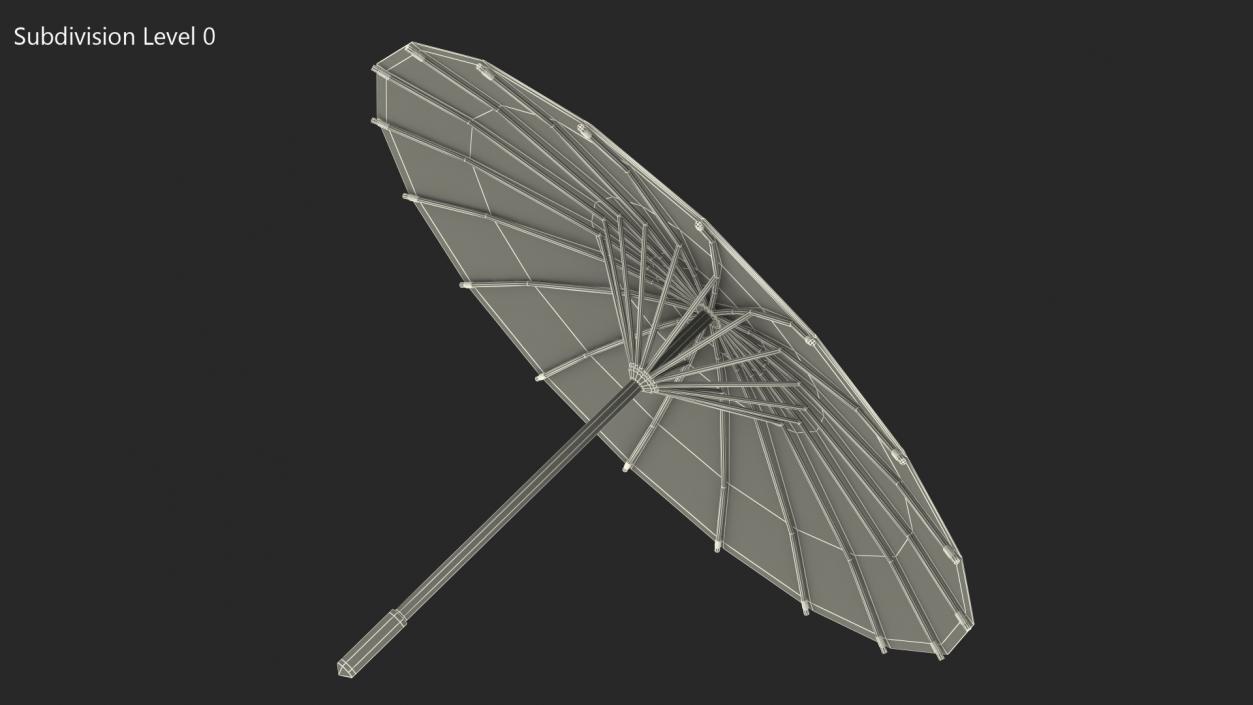 3D Traditional Chinese Oil Paper Umbrella model