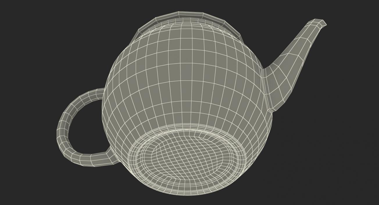 3D Glass Teapot with Tea