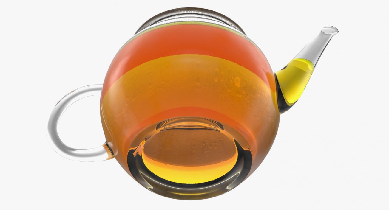 3D Glass Teapot with Tea