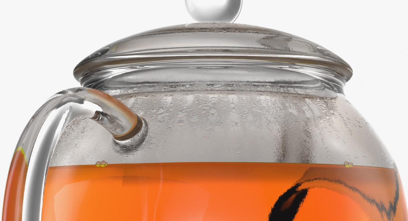 3D Glass Teapot with Tea