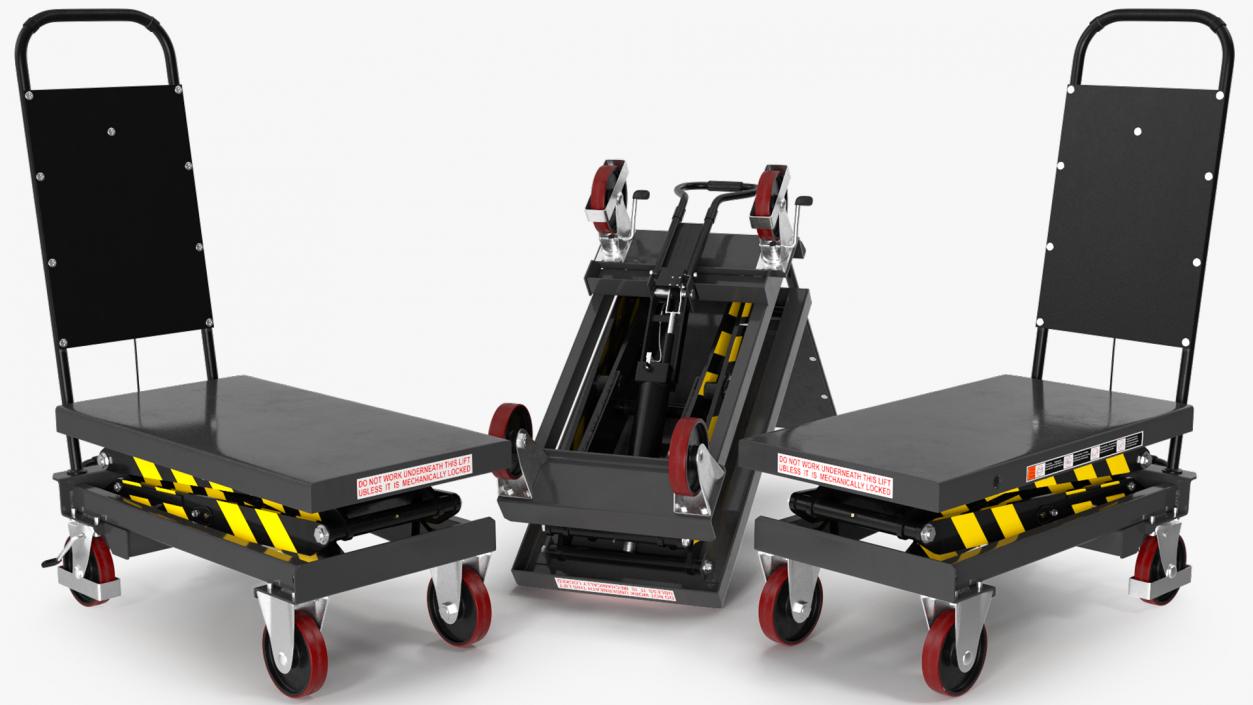 Mobile Hydraulic Scissor Trolley Lifted 3D model