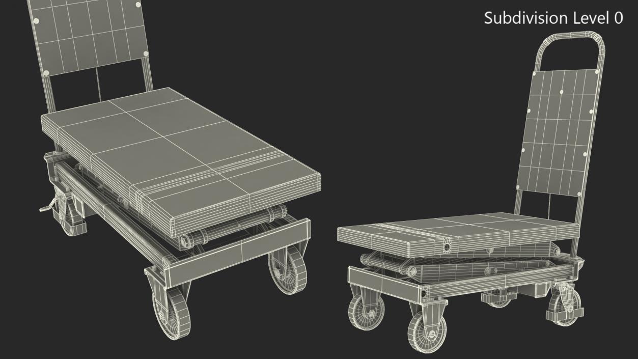 Mobile Hydraulic Scissor Trolley Lifted 3D model