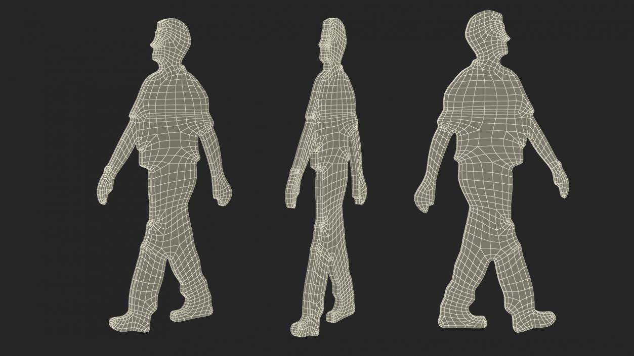 Walking Man Silhouette 3D